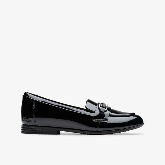 Finja Loafer Older Black Patent - Clarks Latest