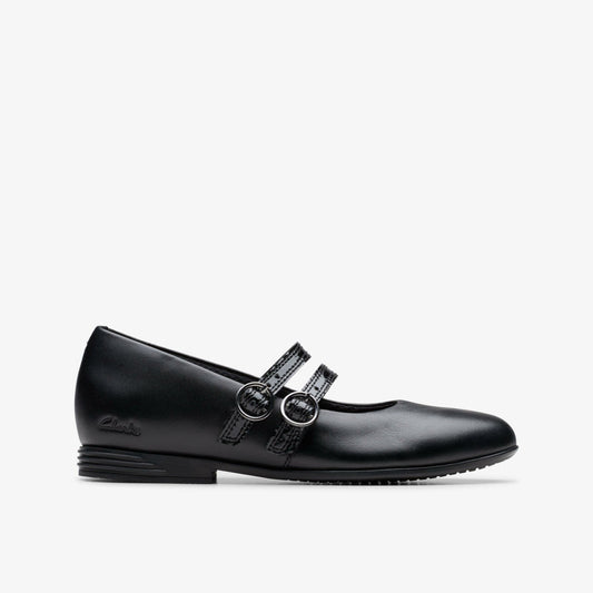 Finja Bar Older Black Leather - Clarks Hot Sale