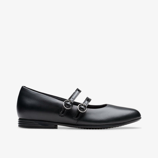 Finja Bar Youth Black Leather - Clarks Best Price