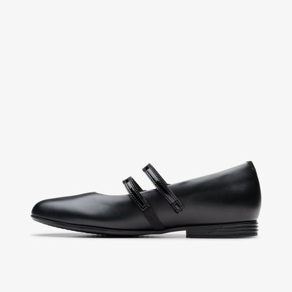 Finja Bar Youth Black Leather - Clarks Best Price
