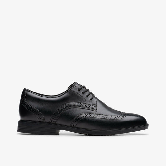 Jonwin Wing Youth Black Leather - Clarks Sale