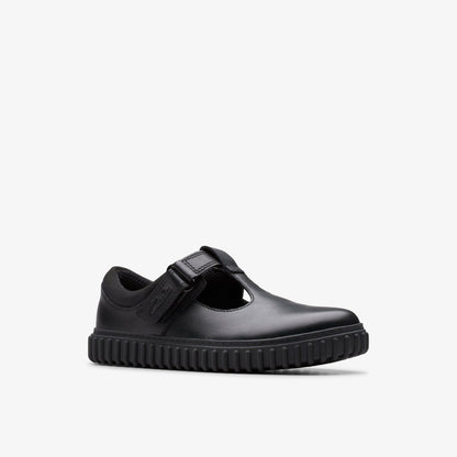 Cove Hope Kid Black Leather - Clarks Value