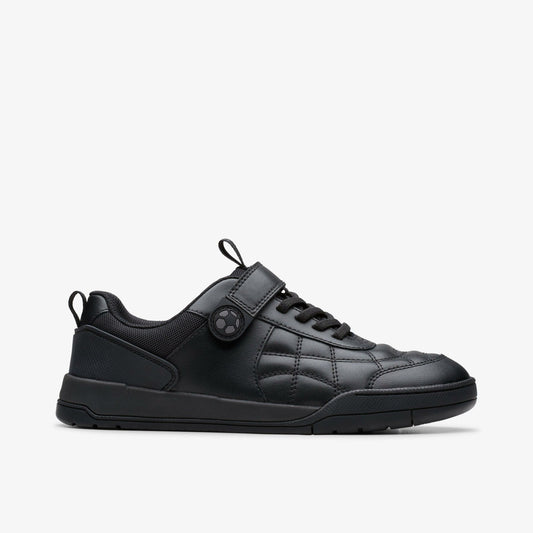 Laser Cross Youth Black Leather - Clarks Customer Favorite
