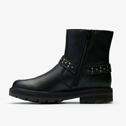 Prague Shine Kid Black Leather - Clarks Trending