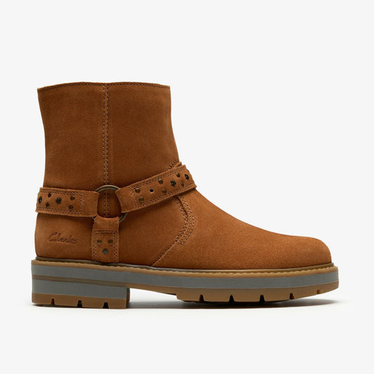 Prague Shine Kid Tan Suede - Clarks Discount