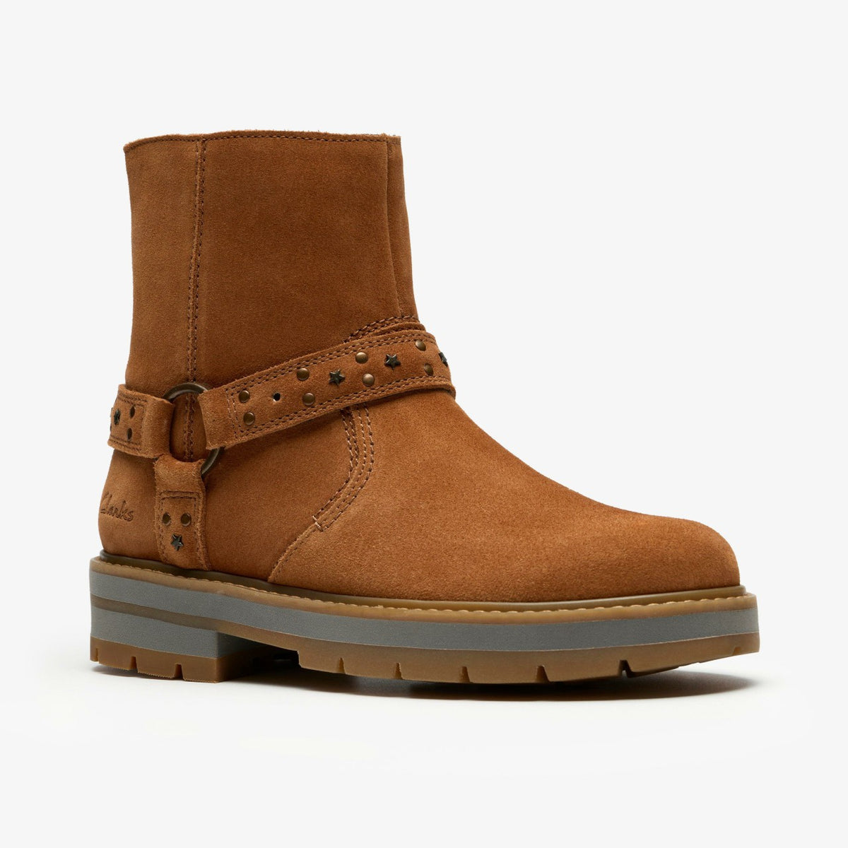 Prague Shine Kid Tan Suede - Clarks Discount