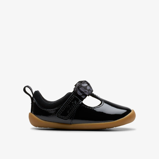 Roamer Trim Toddler Black Patent - Clarks Exclusive