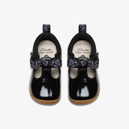 Roamer Trim Toddler Black Patent - Clarks Exclusive