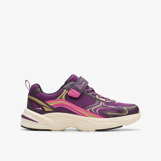 Crafton Move Kid Purple Combination - Clarks Best Seller