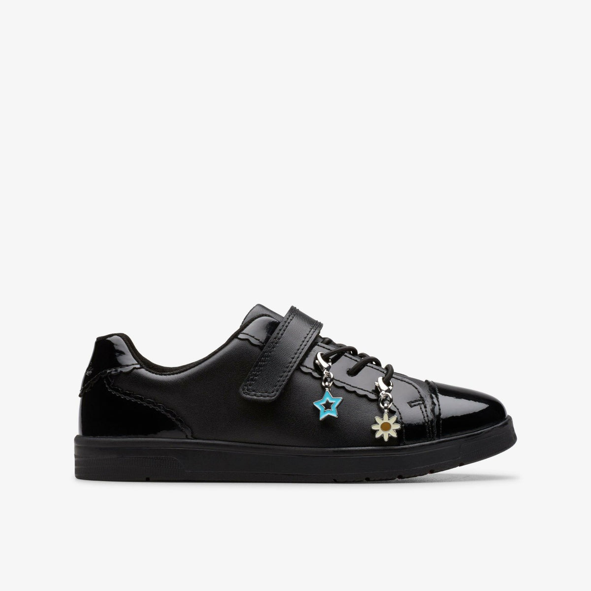 Disco Charm Kid Black Leather - Clarks Special Offer