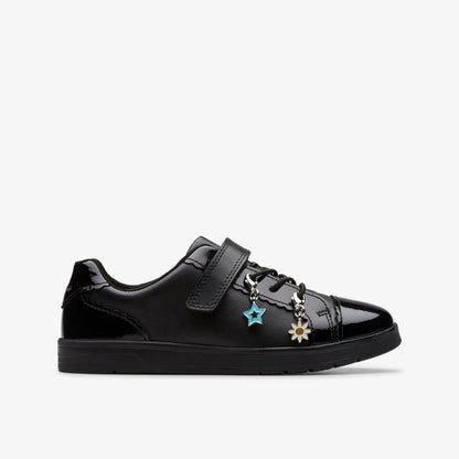 Disco Charm Kid Black Leather - Clarks Special Offer