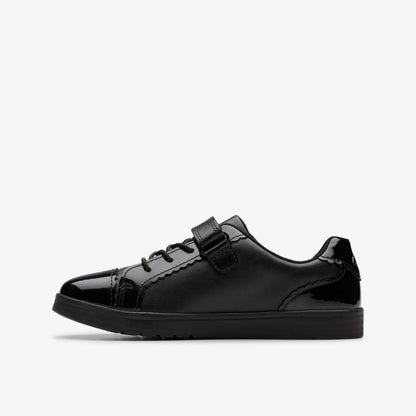 Disco Charm Kid Black Leather - Clarks Special Offer