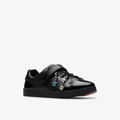 Disco Charm Kid Black Leather - Clarks Special Offer