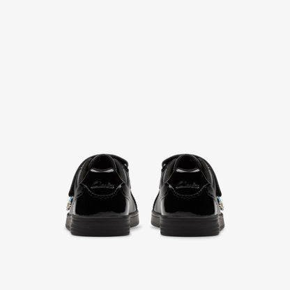 Disco Charm Kid Black Leather - Clarks Special Offer