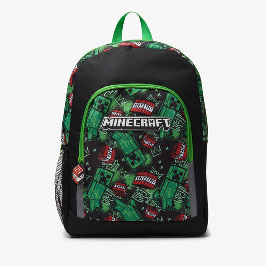 Minecraft Large Backpack Black/Green - Clarks Classic