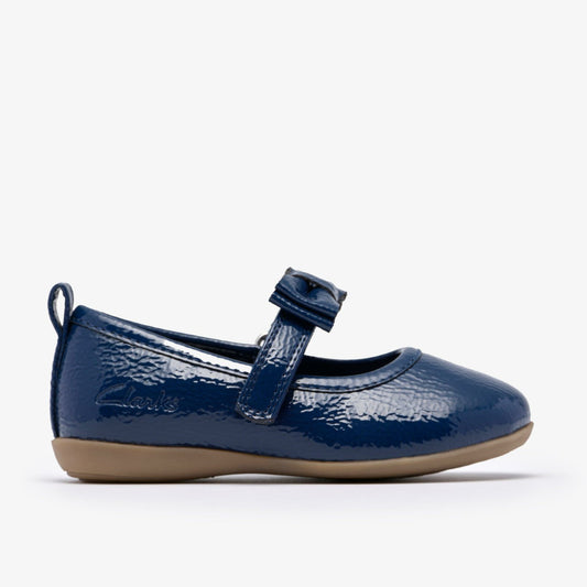 Charm Bow Toddler Navy Patent - Clarks Exclusive
