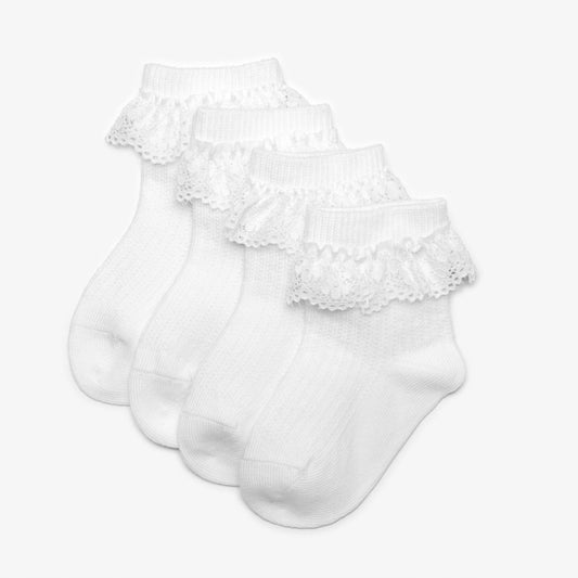 Frilly Socks 4 Pack White 0-6 Months White - Clarks Sale