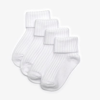 White Socks 4 Pack 6-12 Months White - Clarks Signature