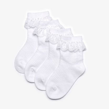 Frilly Socks White 4 Pack 1-2 Years White - Clarks Recommended