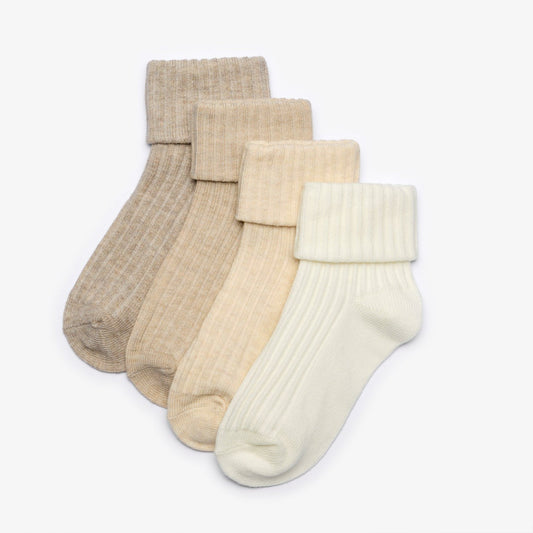 Socks 4 Pack Multicolour 1-2 Years Beige Combination - Clarks Trending