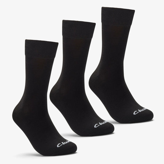 3 Pack Socks Size 6-11 Black Black - Clarks Special Offer