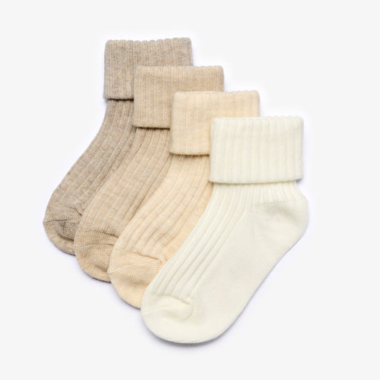 Beige Socks 4 Pack 6-12 months Beige Combination - Clarks Classic