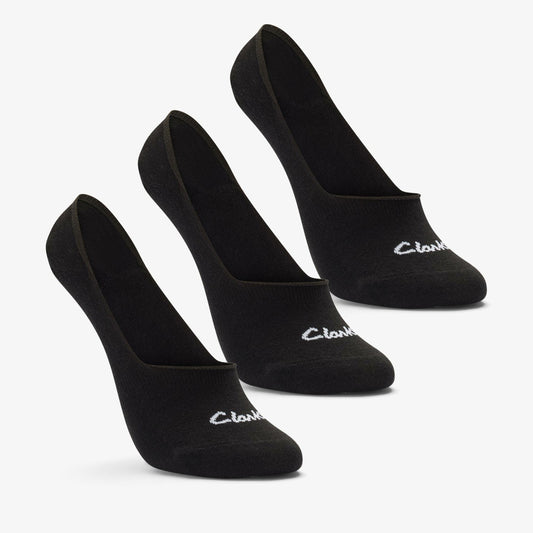 Sock Liners 3 Pack Size 2-8 Black Black - Clarks Recommended