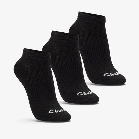 Ankle Socks 3 Pack Size 2-8 Black Black - Clarks Latest
